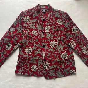 Floral Embroidered Button Up Blazer XL by Portait